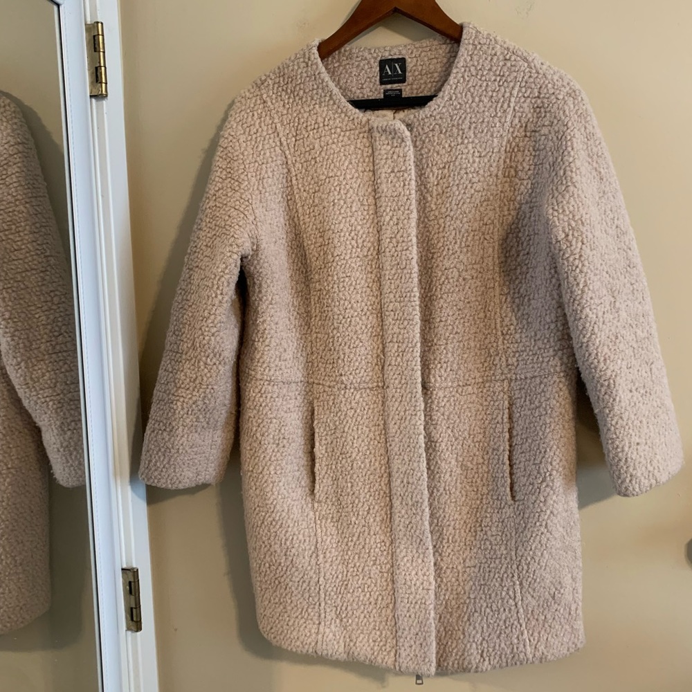 Armani exchange oatmeal / light brown jacket .